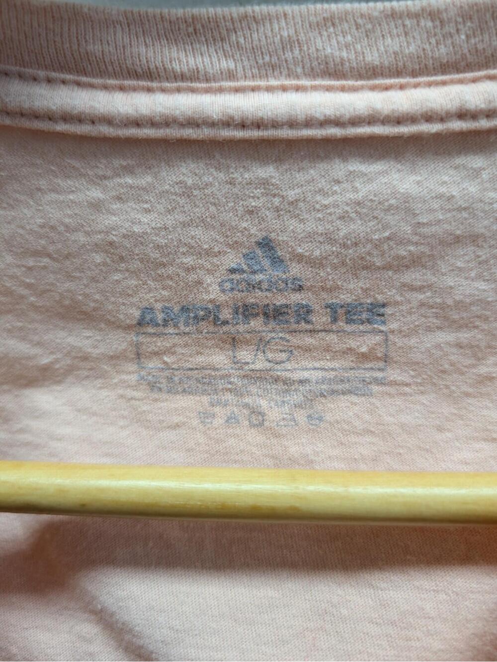 adidas Amplifier Tee Pink/Peach Logo Graphic T-Shirt Size L - Picture 3 of 3